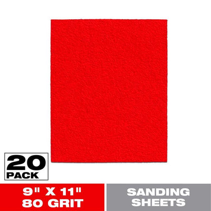 SANDING SHEET 80GRT 20PK