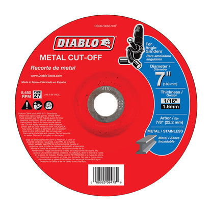 METAL CUTOFF DISC 7" DC - Pack of 5