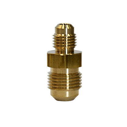 Pack of five Emery Jensen flare union fittings in 3/8 inch and 1/4 inch sizes, bulk flare fittings for plumbing or HVAC applications.