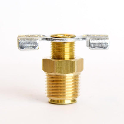 Bulk pack of five Emery Jensen needle drain cocks, 3/8 inch brass pipe fittings for plumbing and fluid control applications.