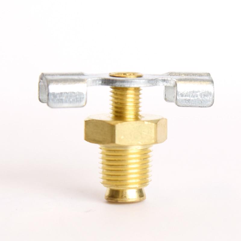 Bulk compression fittings, Emery Jensen needle drain cock 1/8 inch, pack of 5, showing metal fittings with threaded ends.