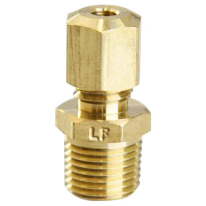 Set of five Emery Jensen bulk compression fittings with 1/8-inch connectors, showing metal fittings with threaded ends.