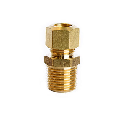 Pack of five Emery Jensen compression fittings, 3/8 inch size, featuring metal connectors and threaded ends for plumbing applications.