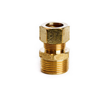 Set of five Emery Jensen 5/8 inch by 3/4 inch compression fittings for plumbing connections, shown in a package.