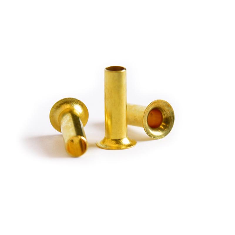 Pack of five brass insert/thread fittings from Emery Jensen, showing close-up of 3/8 inch compression brass inserts.