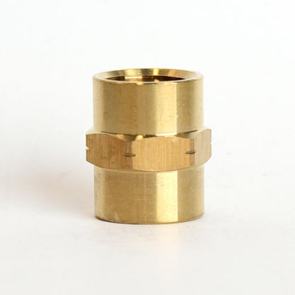 Emery Jensen 3/8-inch x 3/8-inch FPT bulk compression fittings coupling pack of five, metal fittings for plumbing applications