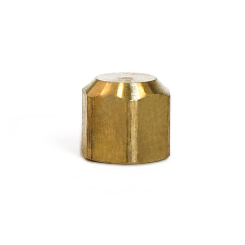 Set of five Emery Jensen flare fitting caps, 1/4 inch, designed for bulk flare fitting applications, shown in the image.