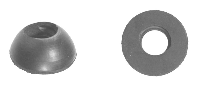 Pack of five Emery Jensen cone washers, washer cone type V, showing black rubber washers with metal centers for fastening.