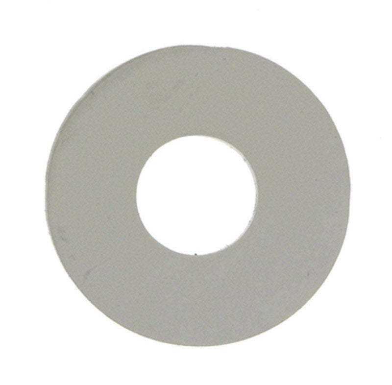 Set of five Emery Jensen flat washers, 3/8x1-1/8 inch, showing smooth metal surface and flat circular shape.
