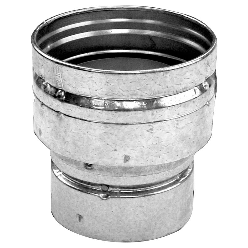 Six galvanized vent pipe fittings from Emery Jensen, 5-inch VNT PIP Alm/glvzd STL pack of 6, for ventilation and ductwork applications.