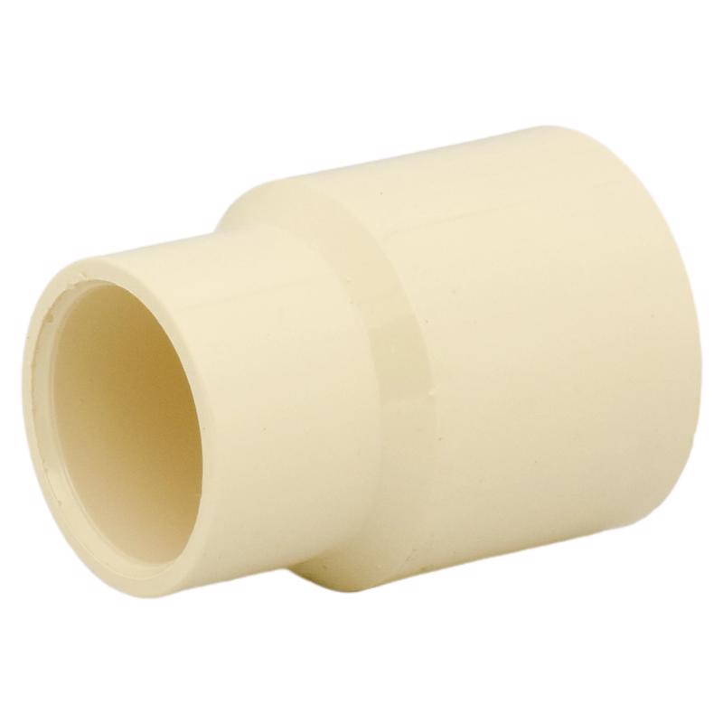 Pack of 25 Emery Jensen CPVC 3/4-inch adapters for plumbing, showing the beige plastic fittings with threaded ends.