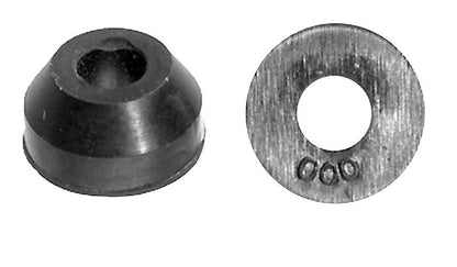 Set of five Emery Jensen beveled washer faucets with durable metal washers, ideal for plumbing and faucet installation.