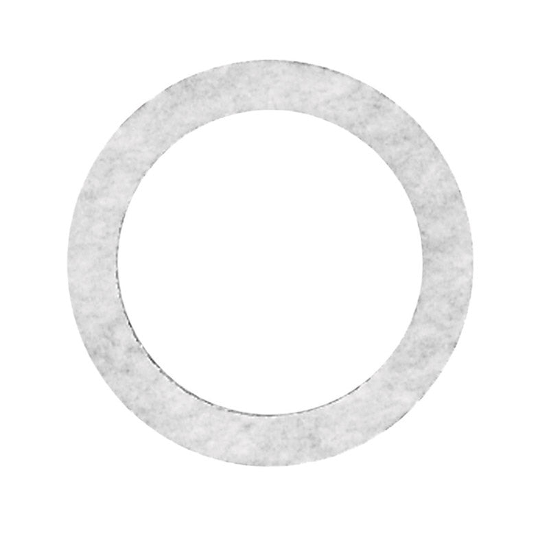 Set of five Emery Jensen washer bath divert crane flat washers, small round metal plumbing components for faucet connections.