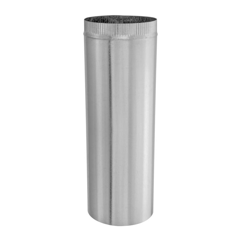 Set of ten 8x24-inch galvanized vent pipes by Emery Jensen, designed for furnace venting and fitting applications.