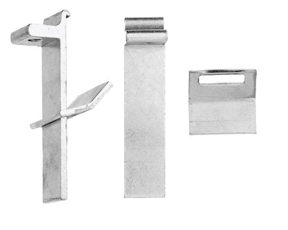 Set of five Emery Jensen clip sink adjustable frames for secure installation of kitchen sinks with hardware.