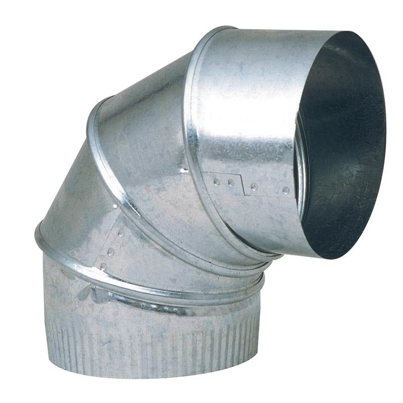 Galvanized vent pipe elbow fitting from Emery Jensen, 26G, 8-inch, for HVAC or venting installations, pack of four