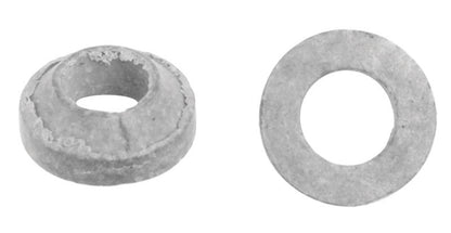 Set of five Emery Jensen packing bonnets, fiber gasket seals, used for industrial packing and sealing applications.