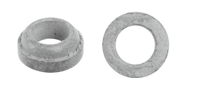 Set of five Emery Jensen Packing Bonnet #22 fiber gaskets, round with textured surface, used for sealing applications.