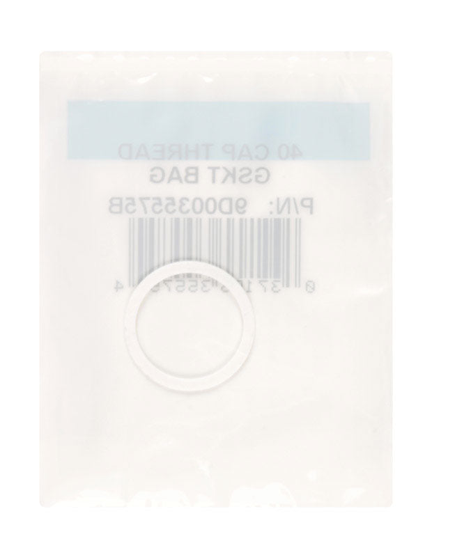 Pack of five Emery Jensen gasket caps with #40 threaded fiber packing gaskets for sealing and plumbing applications.