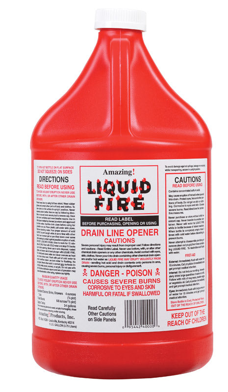 Emery Jensen CLEANR DRAIN LIQFIRE ACID DRAIN CLEANERS pack of 4 bottles, showing the product label and packaging.