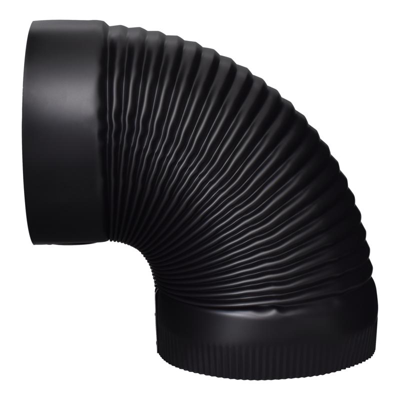 ELBOW 90CORR 24GA 8"BLK - Pack of 4