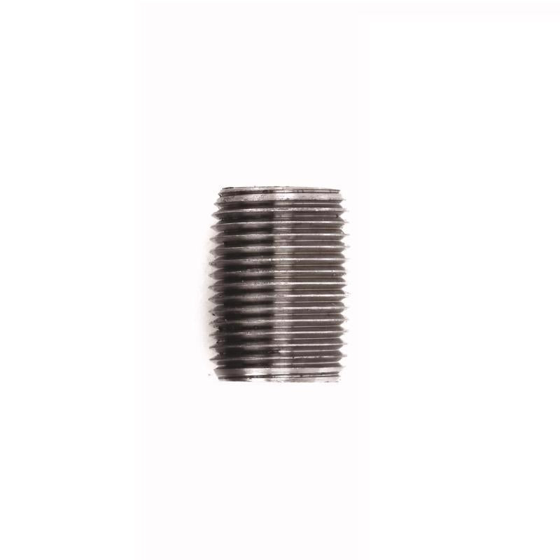 Set of five Emery Jensen steel nipple fittings, 1/2 inch, close threaded, 12-inch length, used for pipe connections.