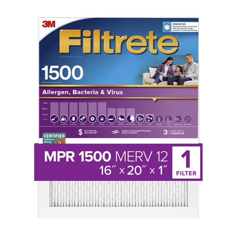 AIR FLTR 16X20X1 1500MPR - Pack of 4