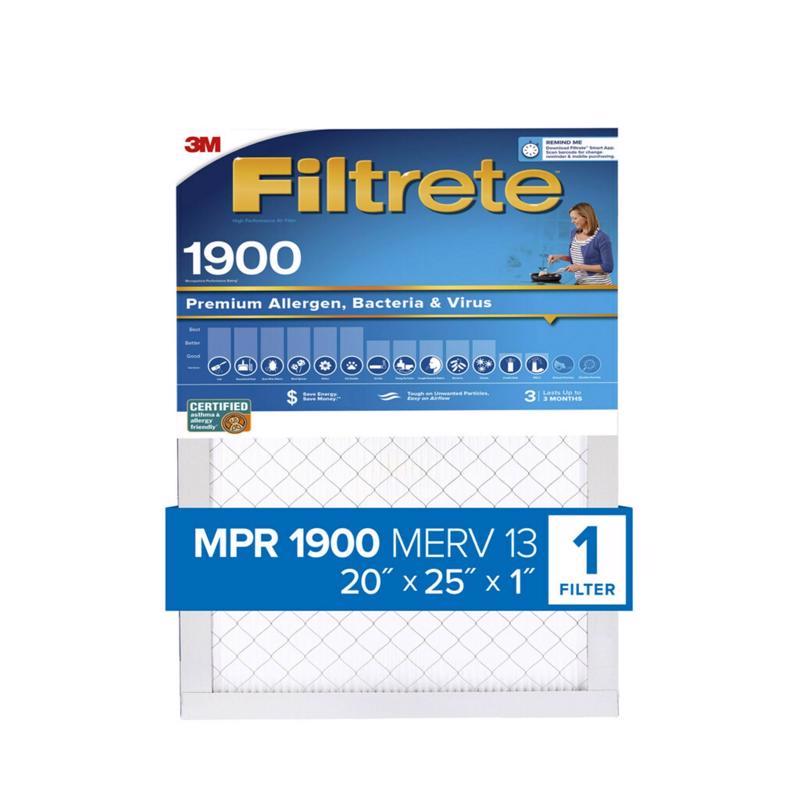 Set of four Emery Jensen 20x25x1 pleated air filters with 1900 MPR for improved indoor air quality