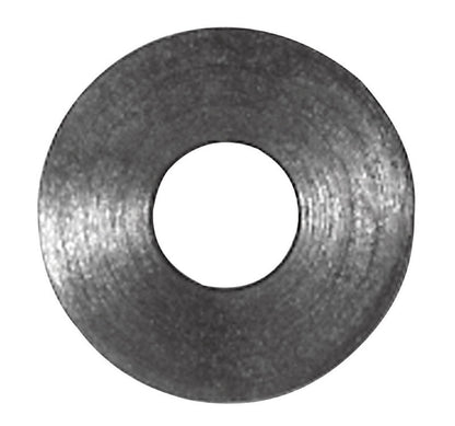 Set of five Emery Jensen flat washers, durable metal washers for faucet installation, shown in a close-up image.
