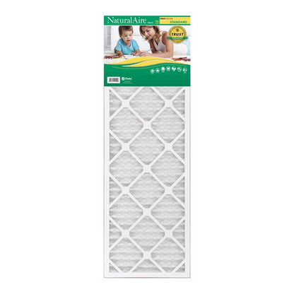 Emery Jensen pleated 1-inch air filter pack of 12, showing the filter's pleated design and size dimensions for HVAC systems.