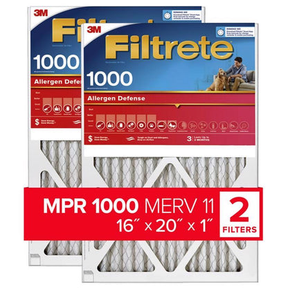 Emery Jensen 16x20 inch pleated 1-inch air filters, pack of 3, designed for efficient air filtration in HVAC systems.