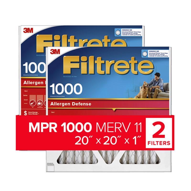 AIR FLTR 20X20 2PK 1000 - Pack of 3