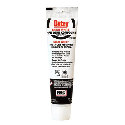 Emery Jensen pipe thread sealant in a 1 oz. container, pack of 12, used for sealing pipe joints and fittings in plumbing applications.