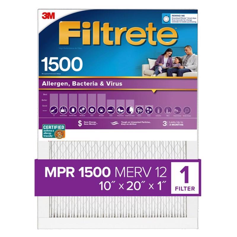 AIR FLTR 10X20X1 1500MPR - Pack of 4