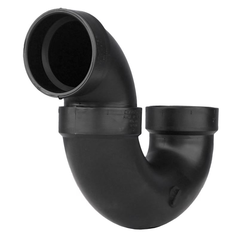 Pack of 10 Emery Jensen ABS DWV fittings, 2-inch trap P trap with DWV ABS fittings, suitable for plumbing drain vent systems.