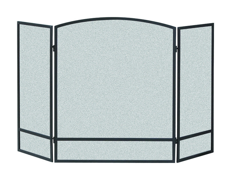 Pair of Emery Jensen fireplace screens, 30x48 inches, spark guards with black metal mesh for fireplace safety and protection
