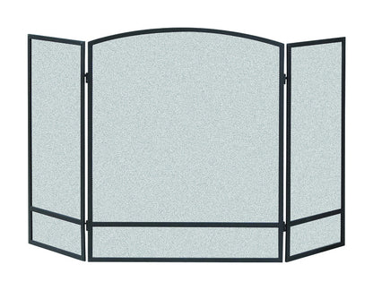 Pair of Emery Jensen fireplace screens, 30x48 inches, spark guards with black metal mesh for fireplace safety and protection