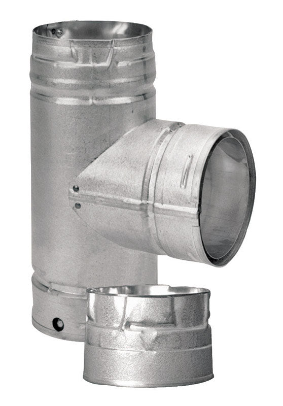 Emery Jensen 3-inch pellet vent tee fitting with cap, shown in a pack of two, designed for pellet stove venting systems.