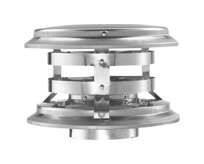 Pellet vent pipe vertical cap 3-inch by Emery Jensen, shown in a pack of two, designed for pellet venting systems.