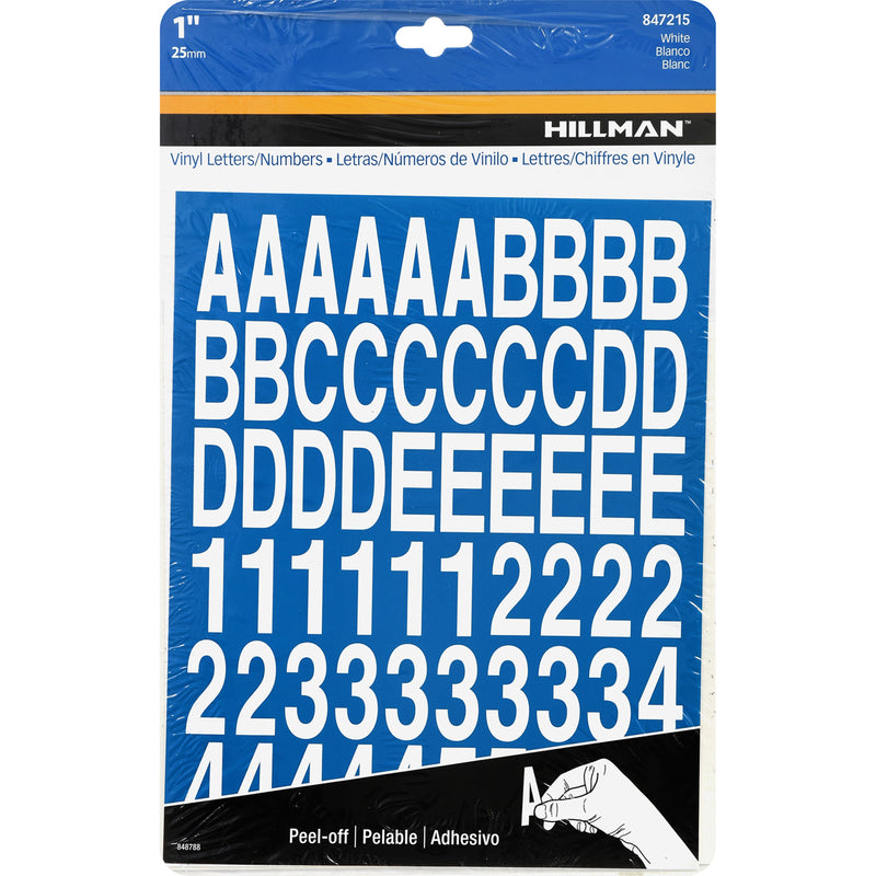 Letter&number SET WHT 1" - Pack of 6