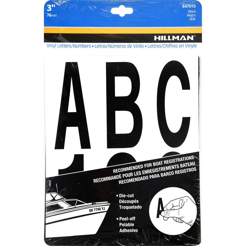 Letter&number SET BLK 3" - Pack of 6