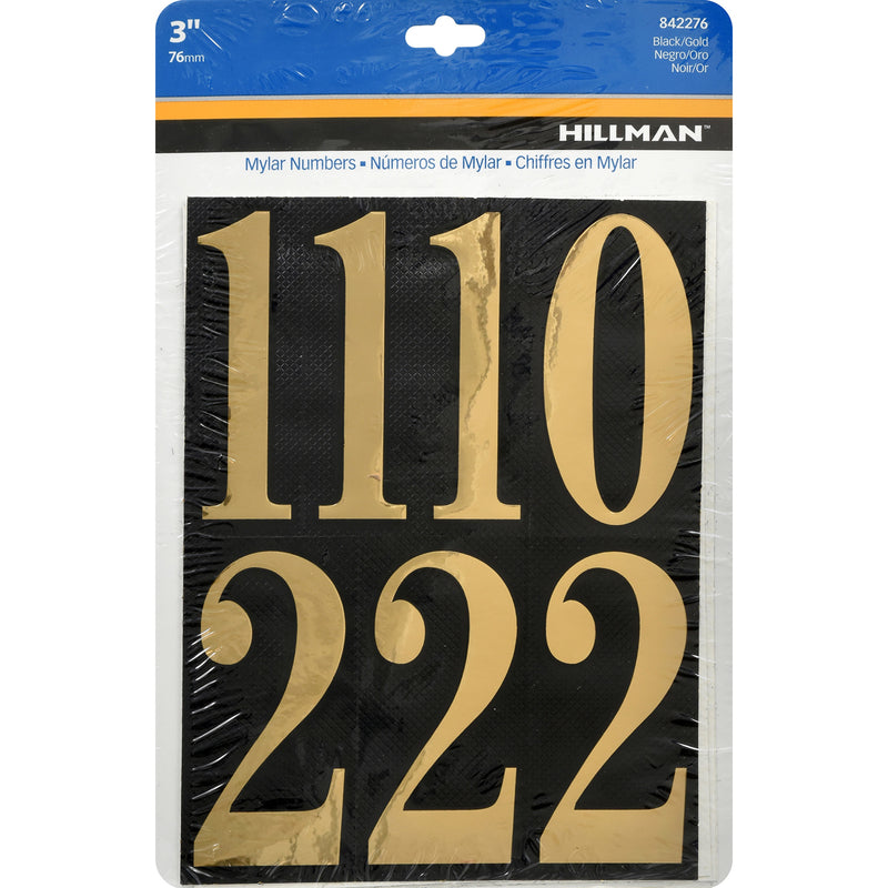 NUMBERS 0-9 GOLD 3" 26PC - Pack of 6