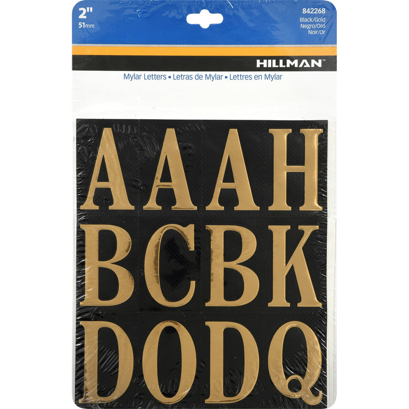 LETTERS A-Z GOLD 2" 52PC - Pack of 6