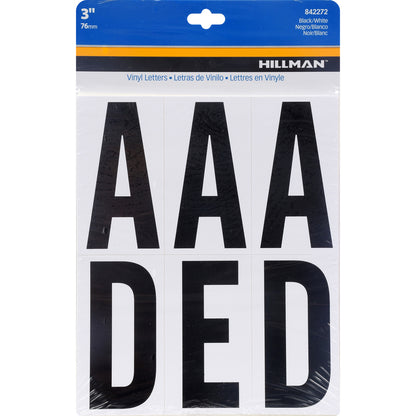 LETTERS A-Z BLK 3" 52PC - Pack of 6