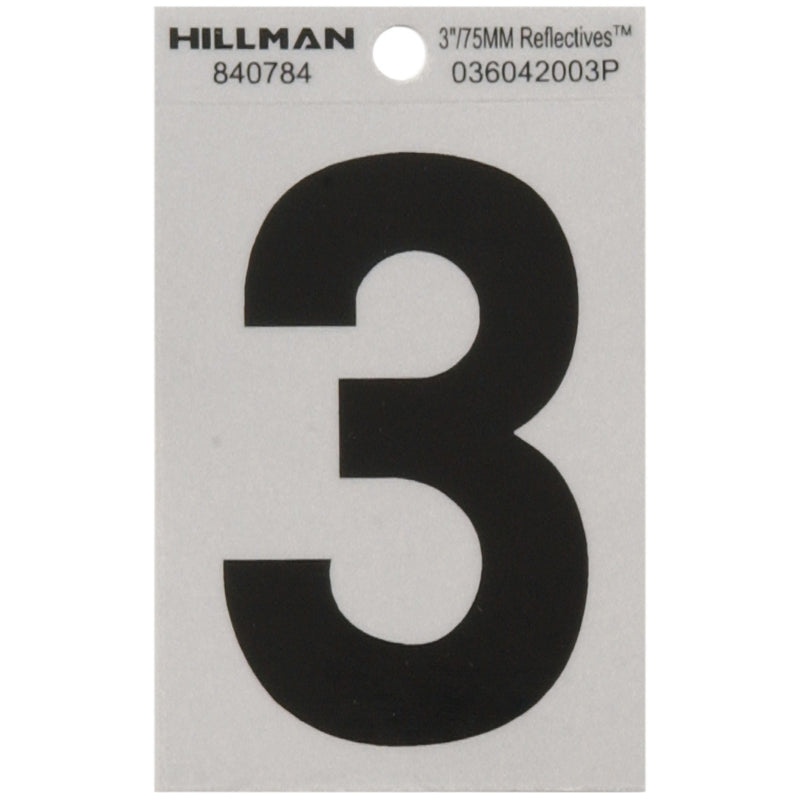 3" Blk/slv #3 ADHV 1PC - Pack of 6