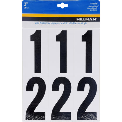 3" BLK SET 0-9 ADHV 27PC - Pack of 6