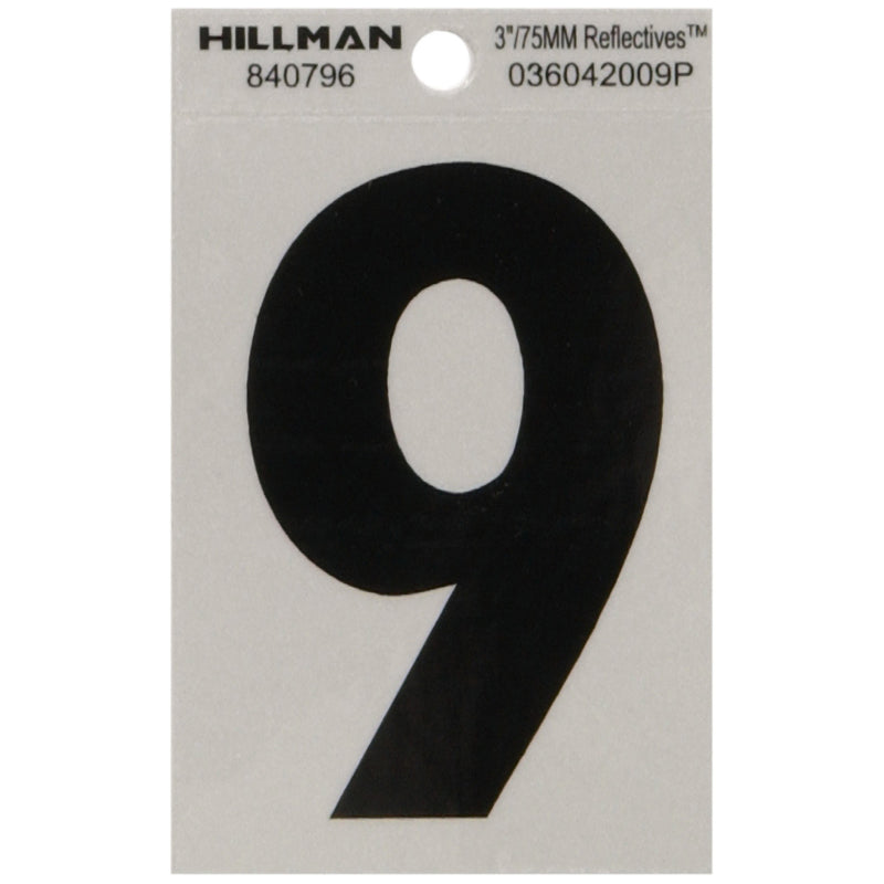 3" Blk/slv #9 ADHV 1PC - Pack of 6