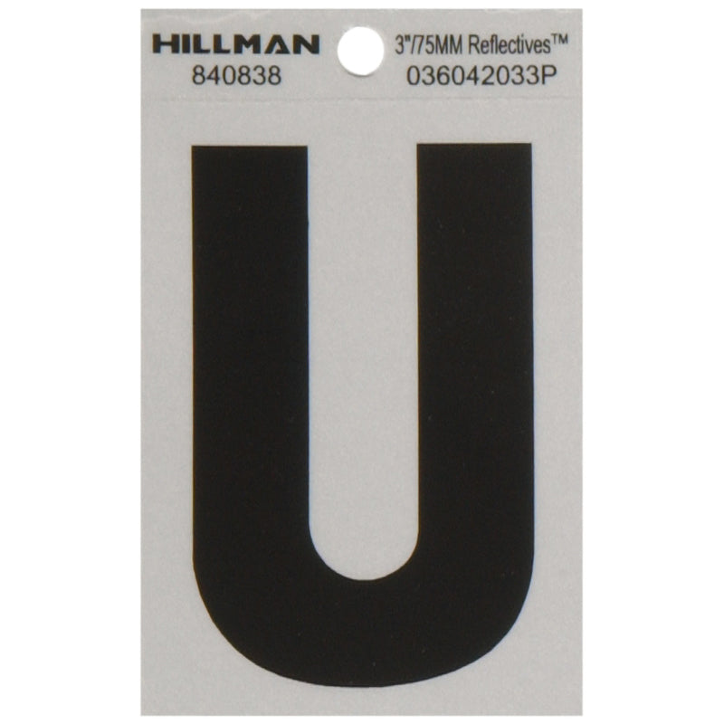 3" Blk/slv U ADHV 1PC - Pack of 6