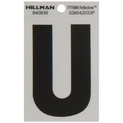 3" Blk/slv U ADHV 1PC - Pack of 6