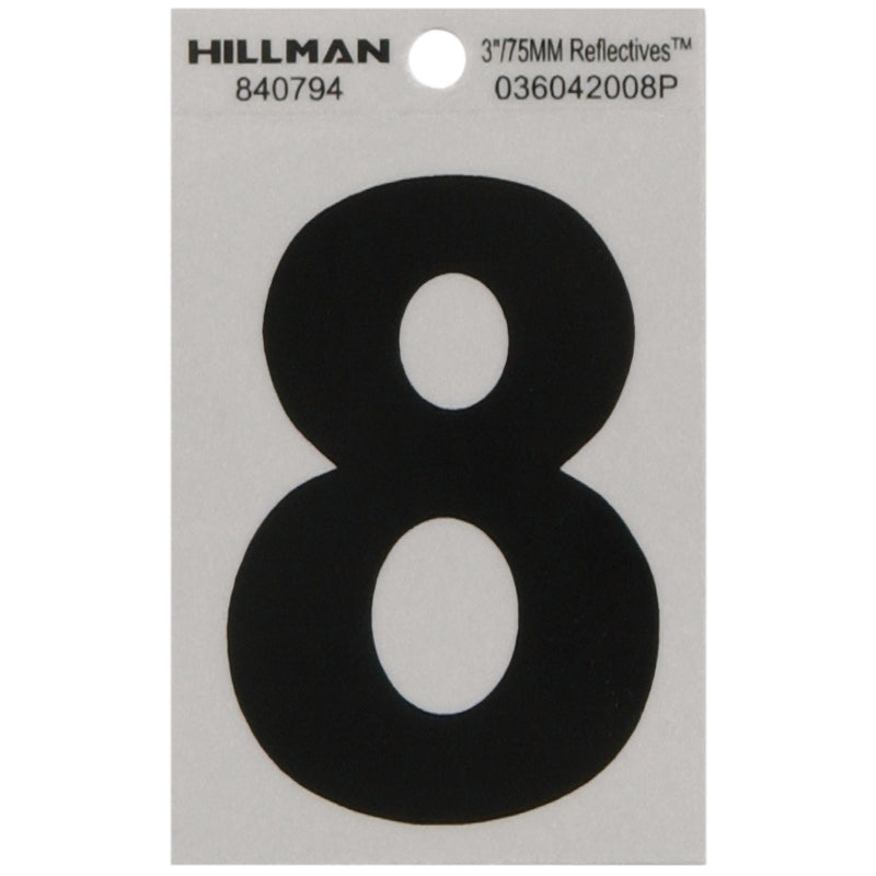 3" Blk/slv #8 ADHV 1PC - Pack of 6